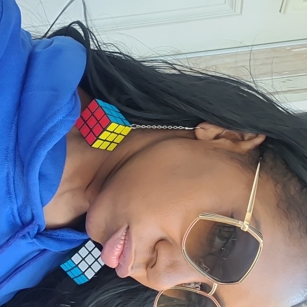 Novelty Rubiks Cube Earrings
